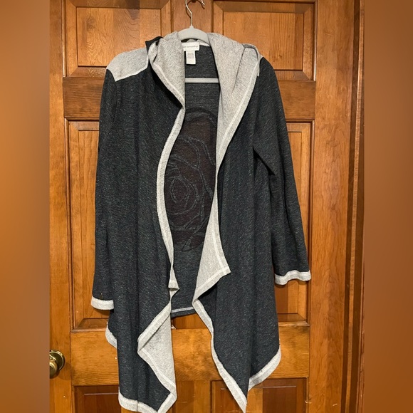 Soft Surroundings Sweaters - Soft Surroundings open front hooded cardigan duster with rose size large